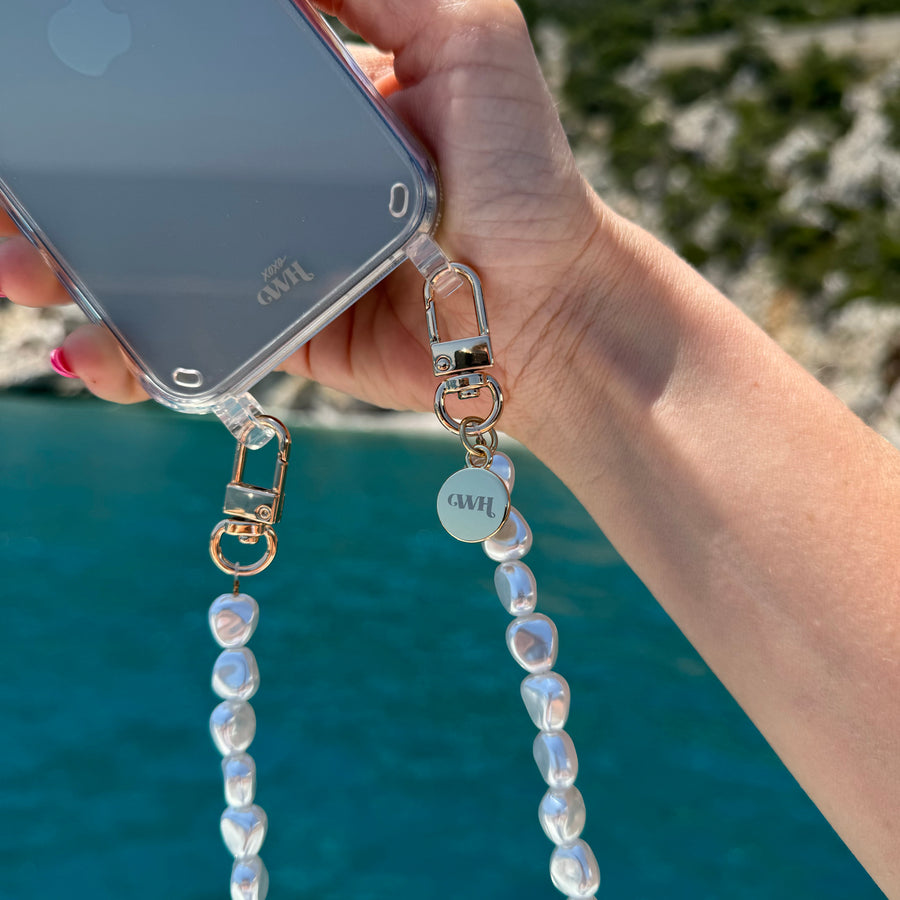 iPhone XS Max - Pearlfection Transparant Cord Case - Short cord