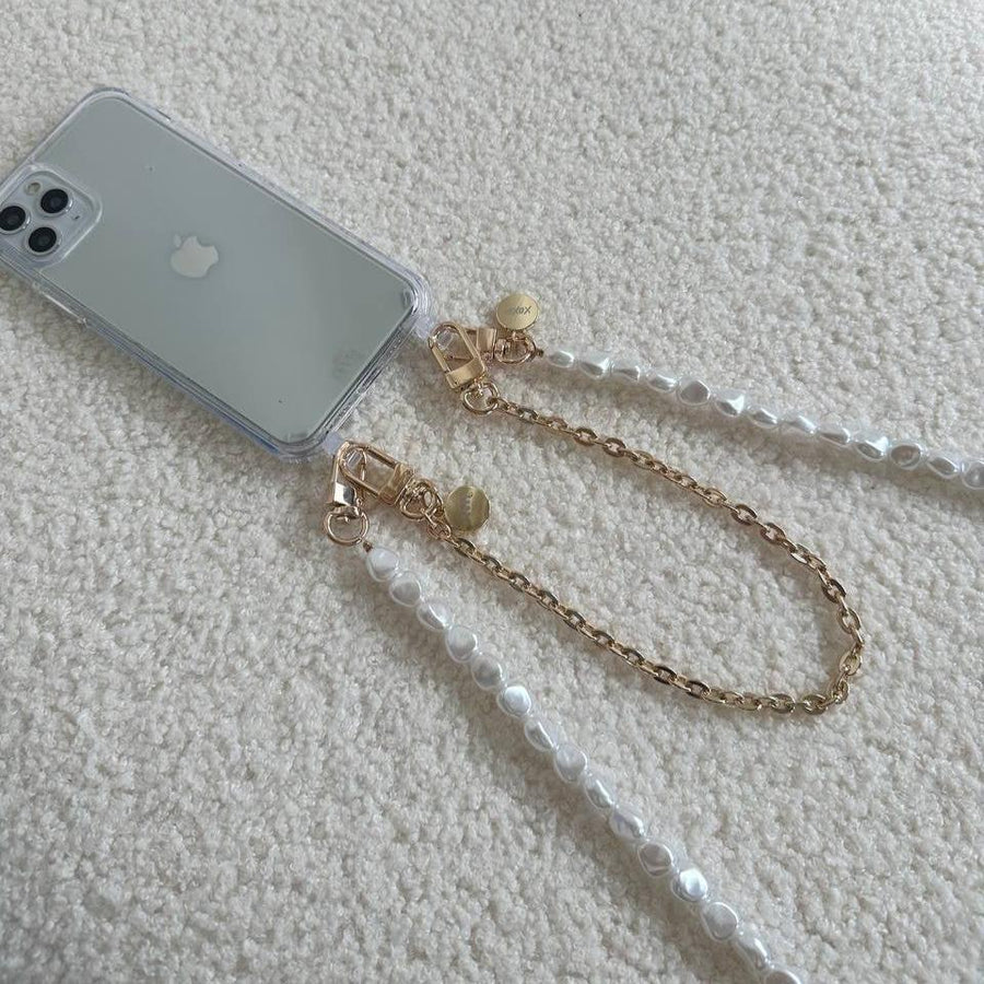 iPhone XS Max - Pearlfection Transparant Cord Case - Long cord