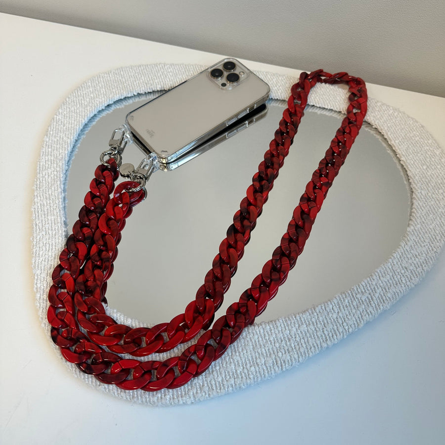 Red Roses Transparant Cord Case - Long Cord