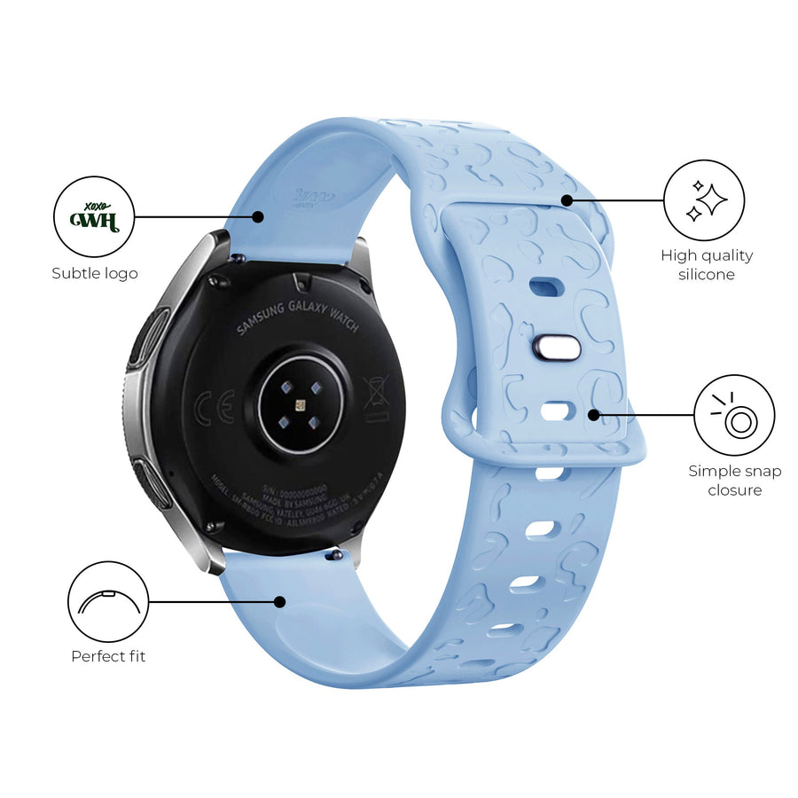 Samsung Galaxy Watch 5 44mm Bracelet silicone Leopard Print - light blue