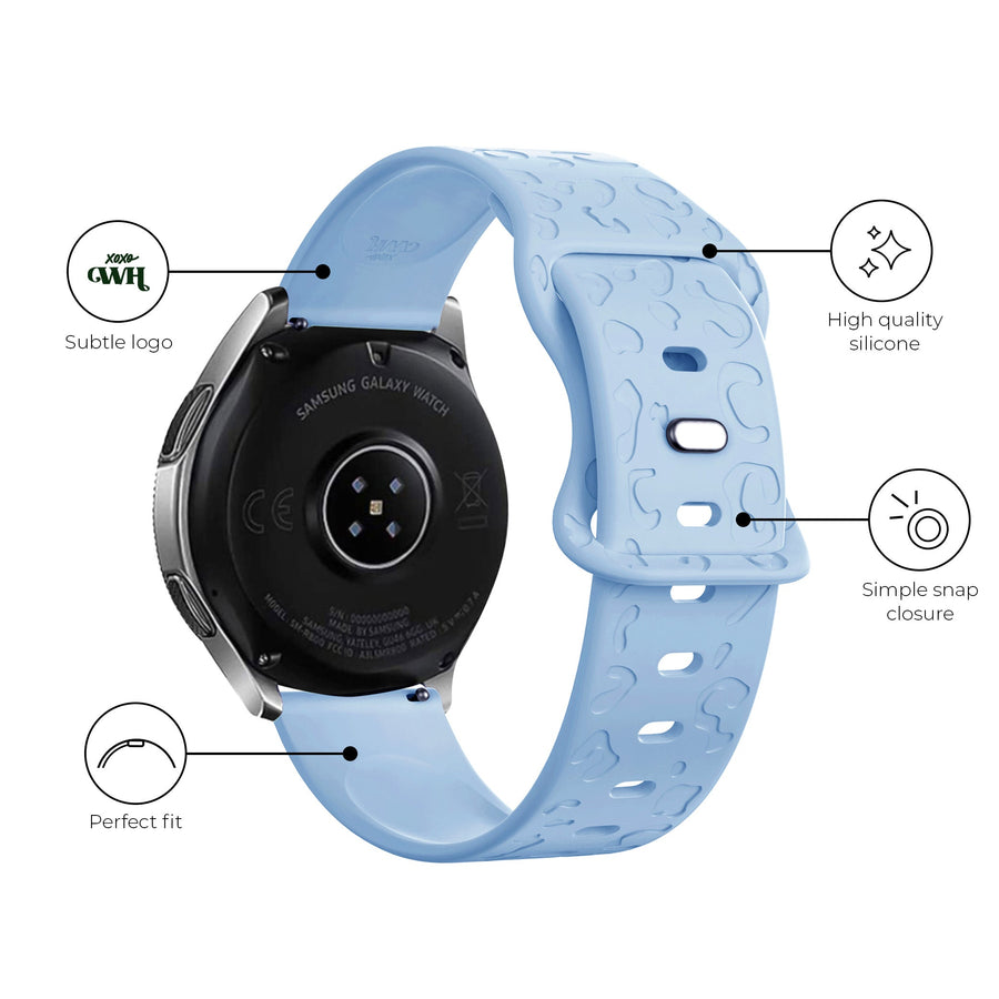 Samsung Galaxy Watch Active (39mm) Bracelet silicone Leopard Print - light blue