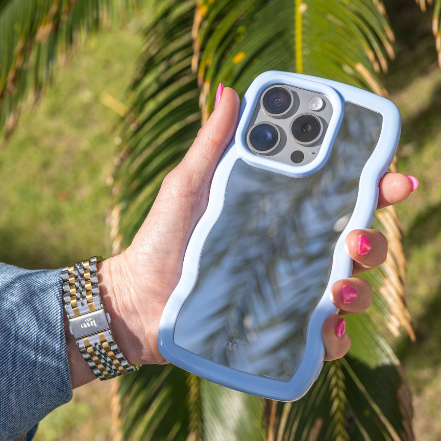 Wavy mirror case Blue