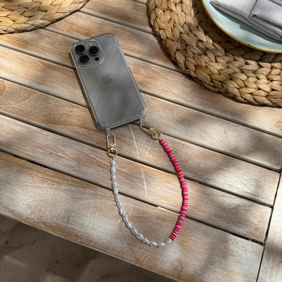 iPhone XS Max - Island Girl Transparant Cord Case - Short Cord