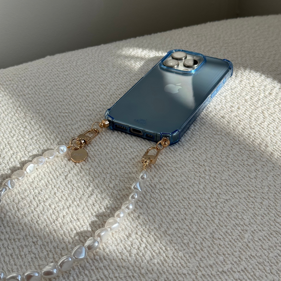 iPhone 15 - Pearlfection Cord Case Blue - Long Cord