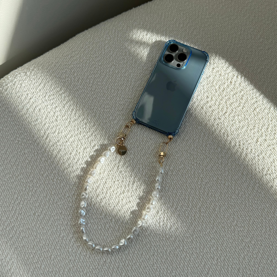 iPhone 12 Pro - Pearlfection Cord Case Blue - Short Cord