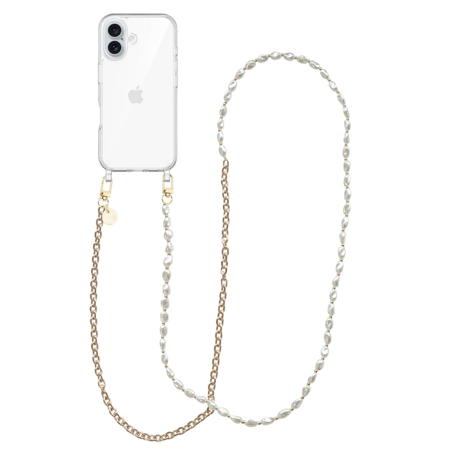 iPhone 16 Plus - Over The Moon Transparant Cord Case - Long Cord