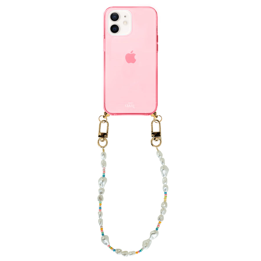 iPhone 12 - Beachy Vibes Cord Case Pink - Short Cord