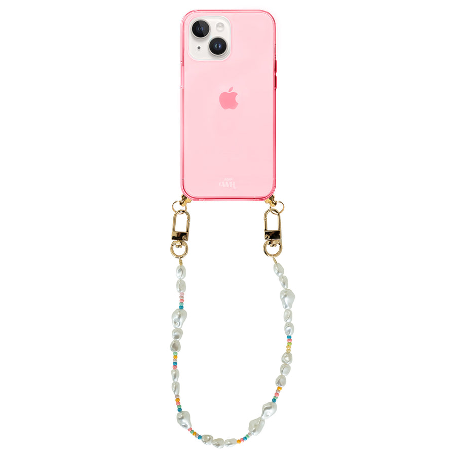 iPhone 15 - Beachy Vibes Cord Case Pink - Short Cord