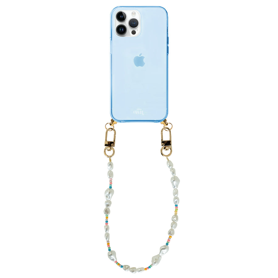 iPhone 14 Pro Max - Beachy Vibes Cord Case Blue - Short Cord