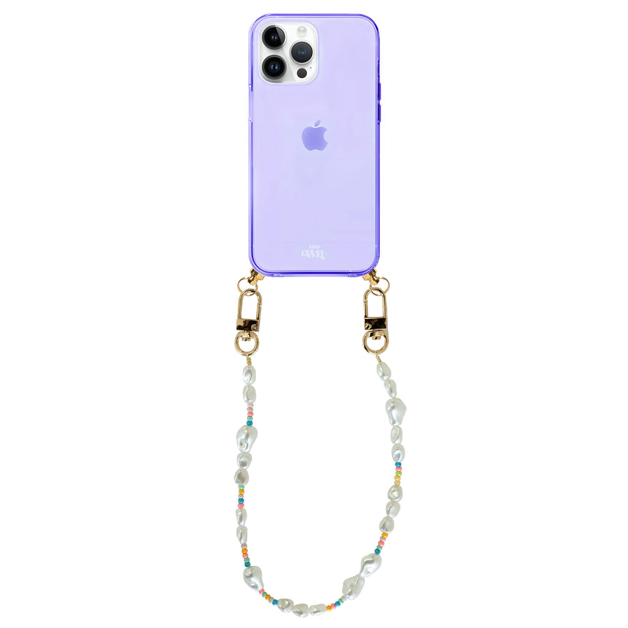 iPhone 14 Pro Max - Beachy Vibes Cord Case Purple - Short Cord