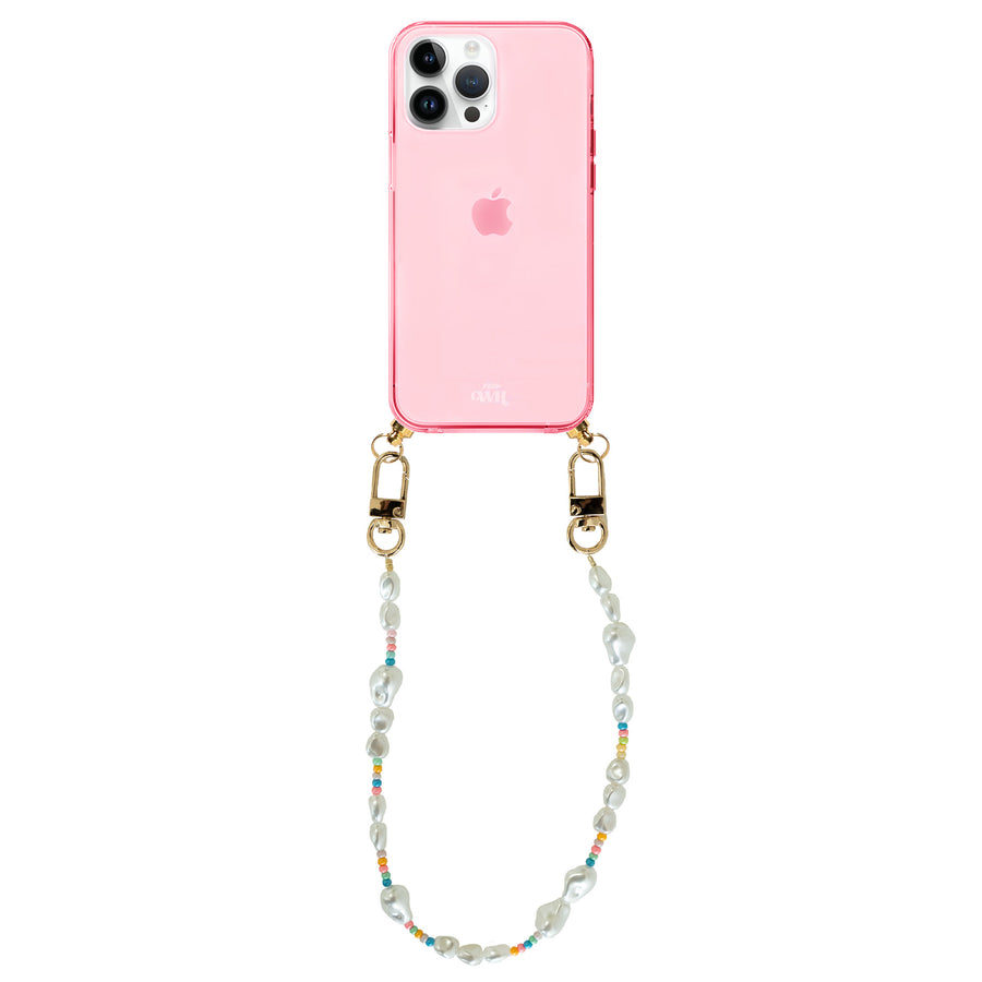 iPhone 12 Pro - Beachy Vibes Cord Case Pink - Short Cord