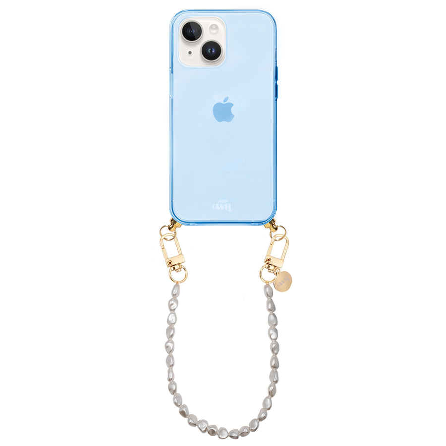 iPhone 15 - Pearlfection Cord Case Blue - Short Cord