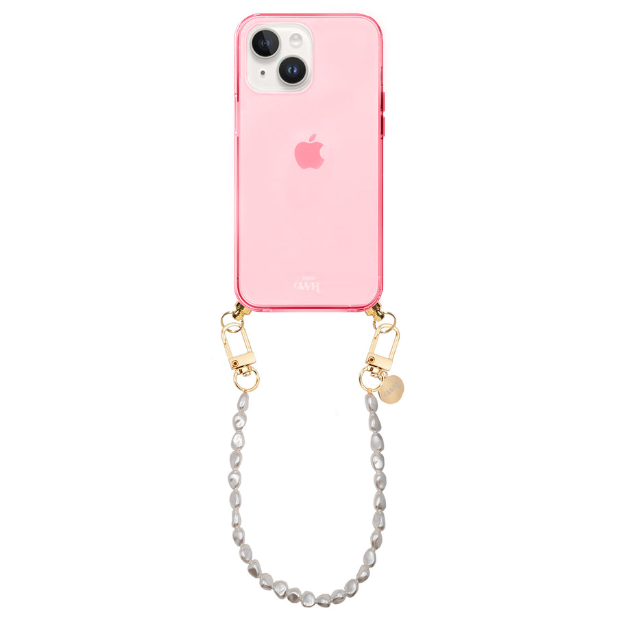 iPhone 15 - Pearlfection Cord Case Pink - Short Cord