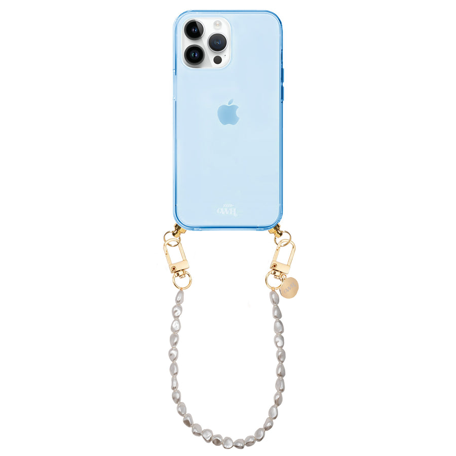 iPhone 14 Pro - Pearlfection Cord Case Blue - Short Cord