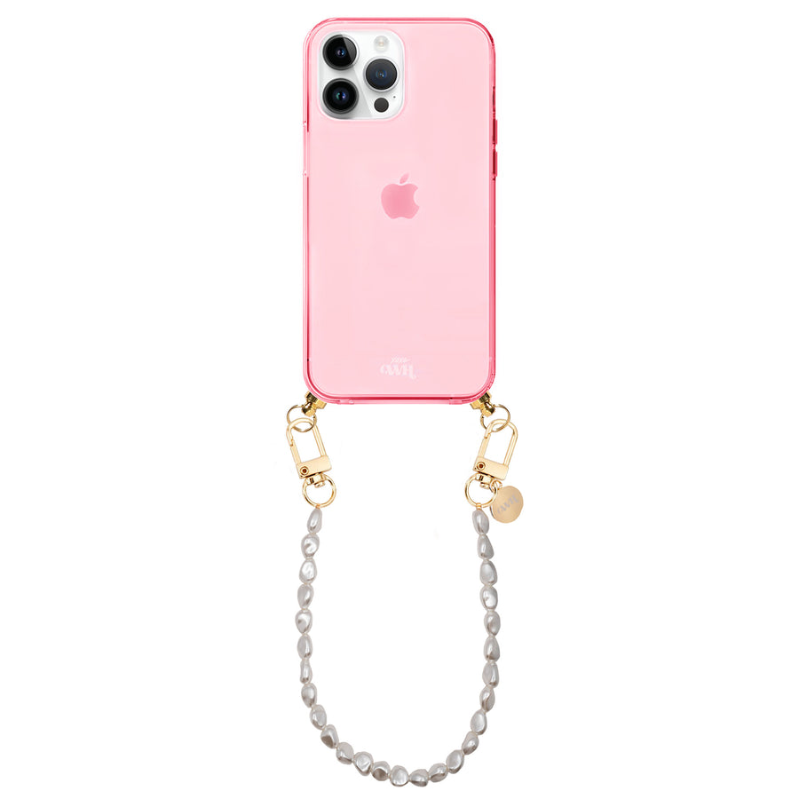 iPhone 14 Pro Max - Pearlfection Cord Case Pink - Short Cord