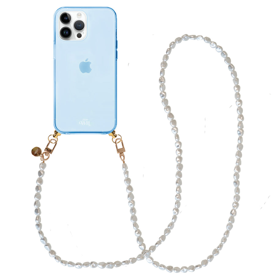 iPhone 15 Pro Max - Pearlfection Cord Case Blue - Long Cord