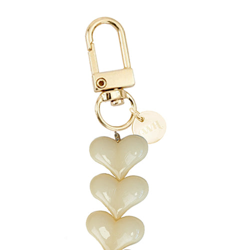 iPhone 12 Pro - Funky Hearts (Creme) Transparant Cord Case