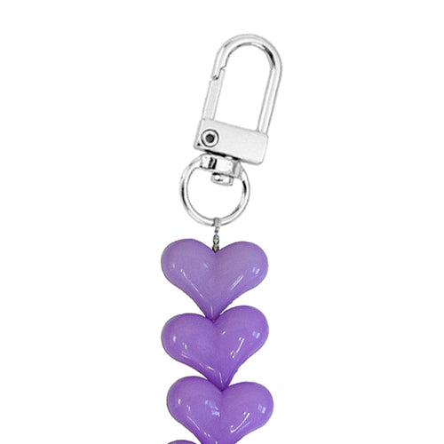 iPhone 16 Pro - Funky Hearts (Purple) Transparant Cord Case