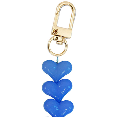 iPhone 15 - Funky Hearts (Denim Blue) Transparant Cord Case