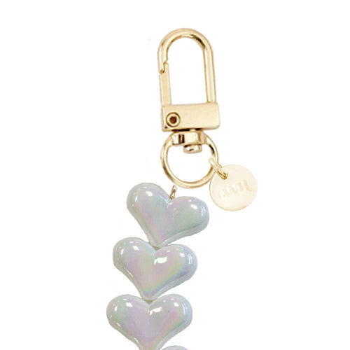 xoxo Wildhearts iPhone 13 Mini - Funky Hearts (White Metal) Transparant Cord Case