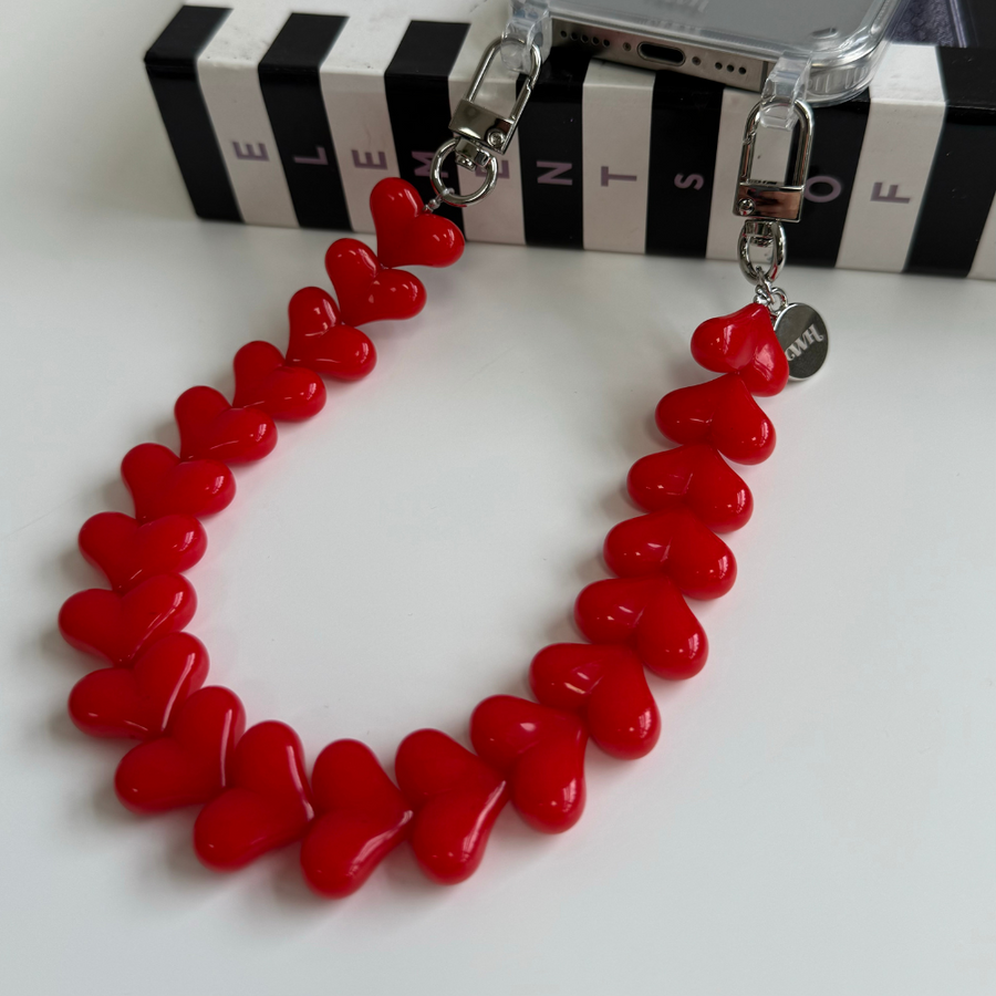 Funky Hearts Charm Cord (red)