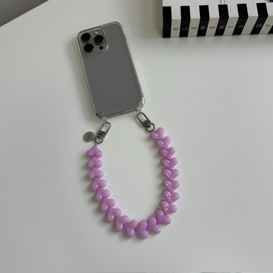 iPhone 11 Pro Max - Funky Hearts (Pink) Transparant Cord Case