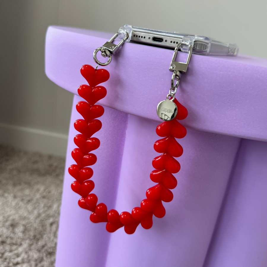 Funky Hearts Charm Cord (red)