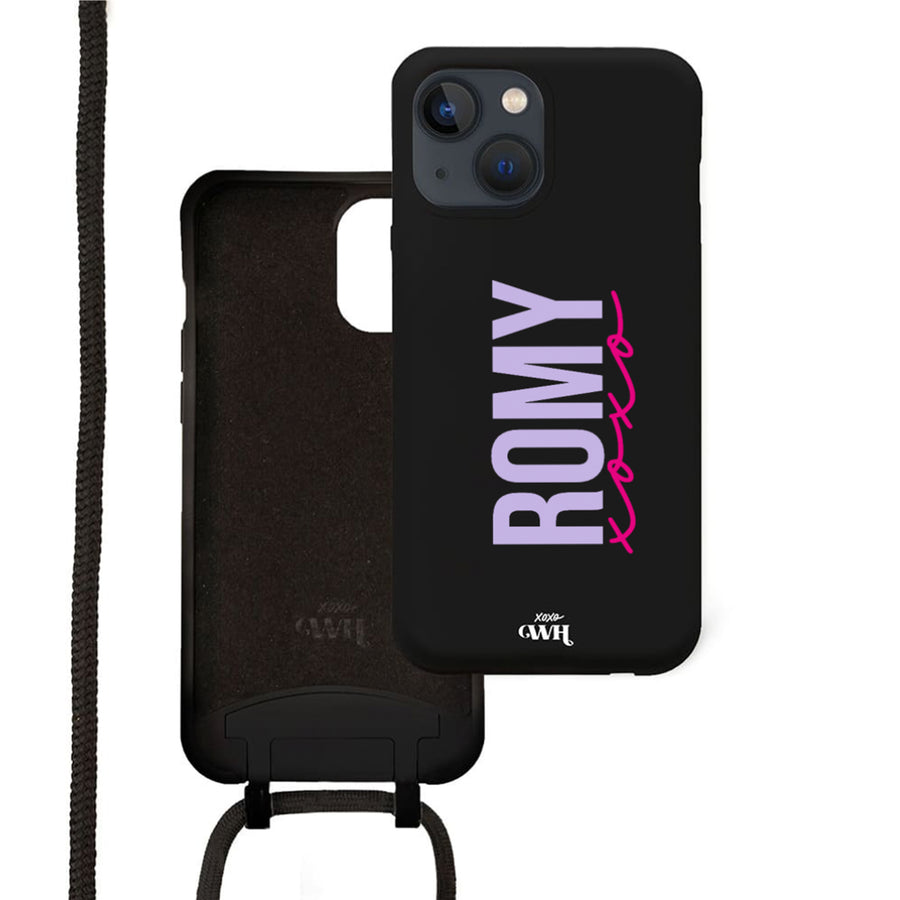 iPhone 14 Plus - Black Personalized Cord Case