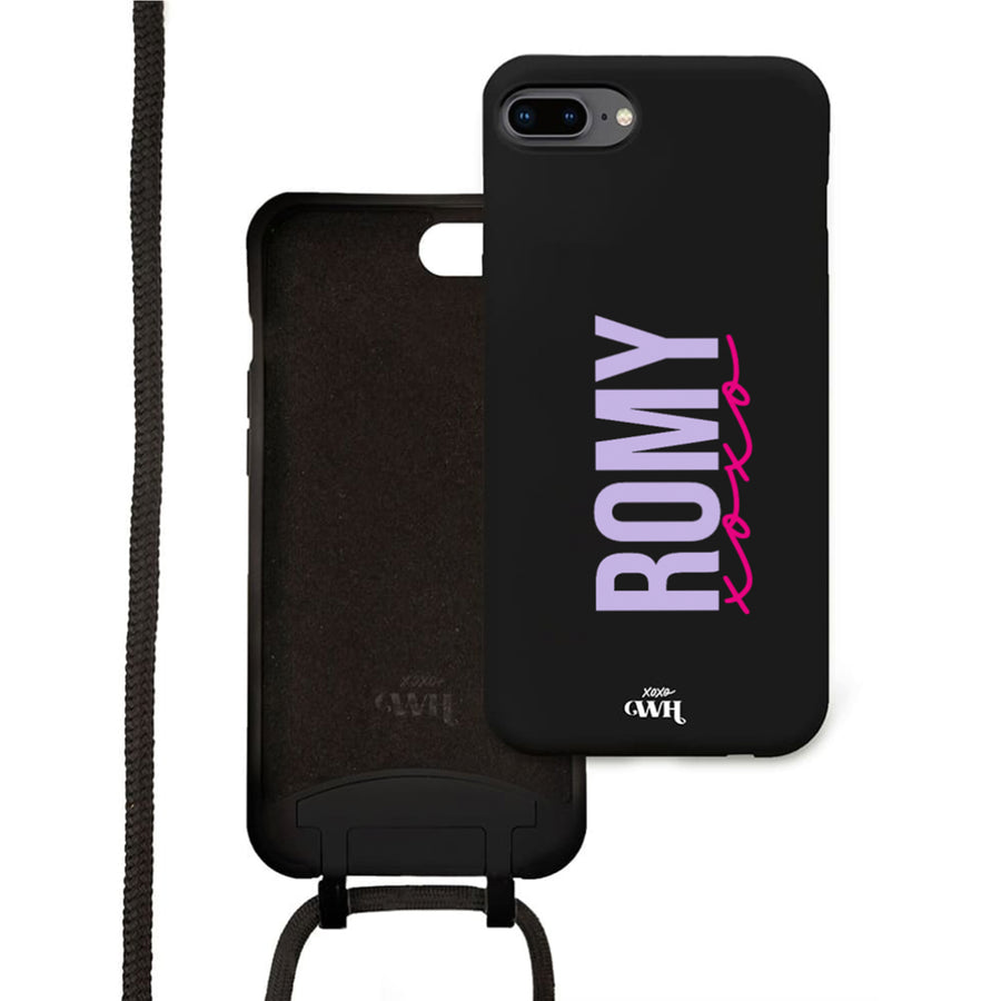 xoxo Wildhearts - iPhone 7/8 Plus - Black Personalized Cord Case