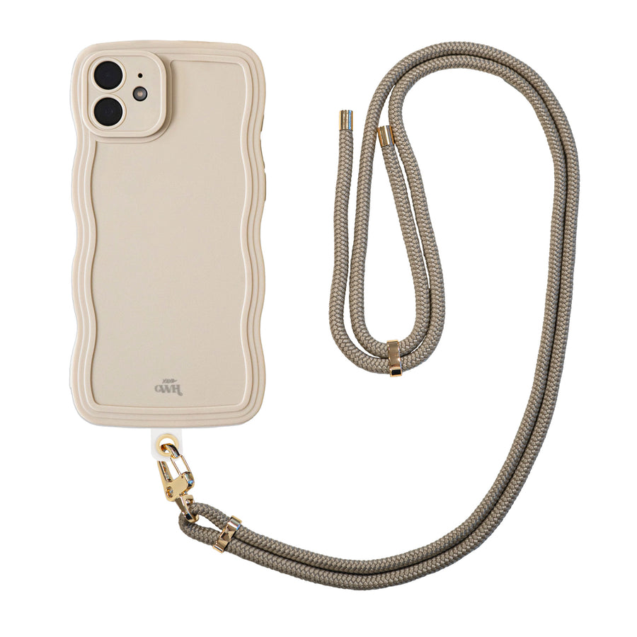 xoxo Wildhearts Wavy case Beige with Cord - iPhone 12