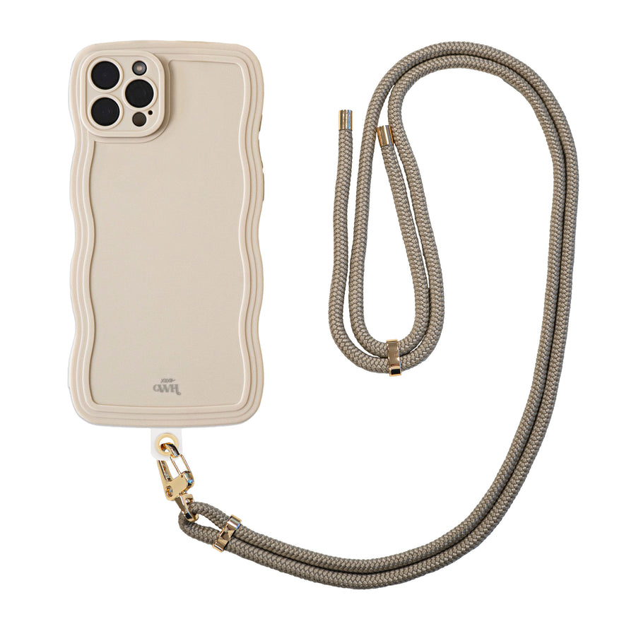 xoxo Wildhearts Wavy case Beige with Cord - iPhone 12 Pro Max