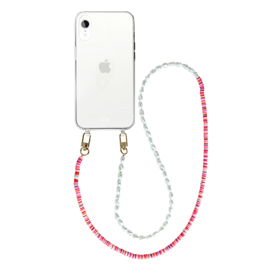 iPhone XR - Island Girl Transparant Cord Case - Long Cord