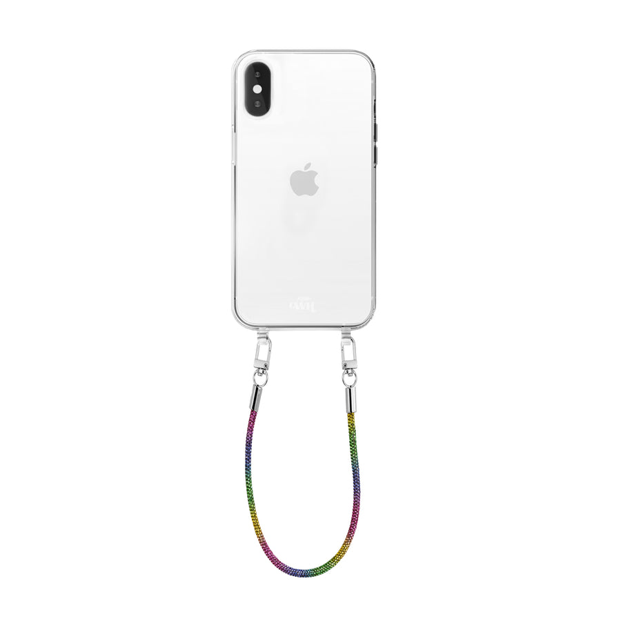 iPhone XS Max - Rainbow Diamonds Transparant Cord Case