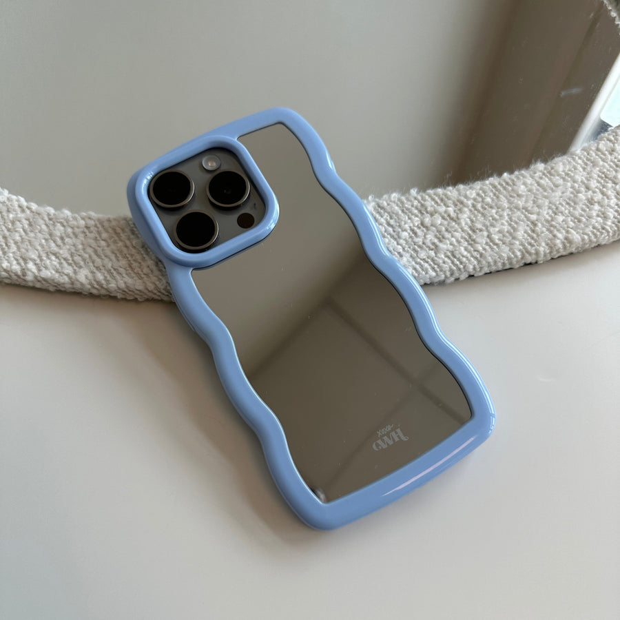 Wavy mirror case Blue - iPhone 14 Plus