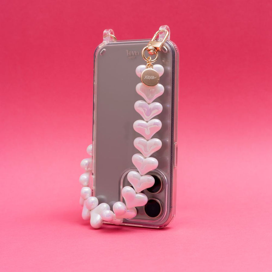 Funky Hearts Charm Cord (white metal)