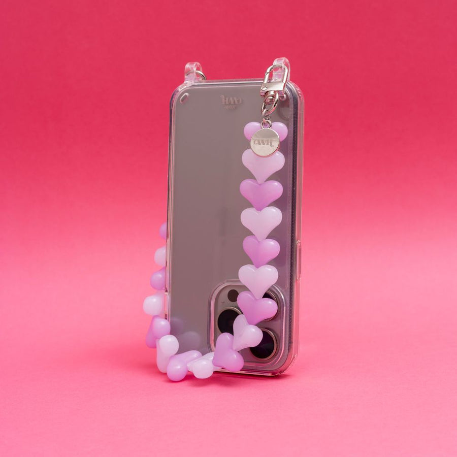 xoxo Wildhearts Pink and White Funky Hearts Cord Case